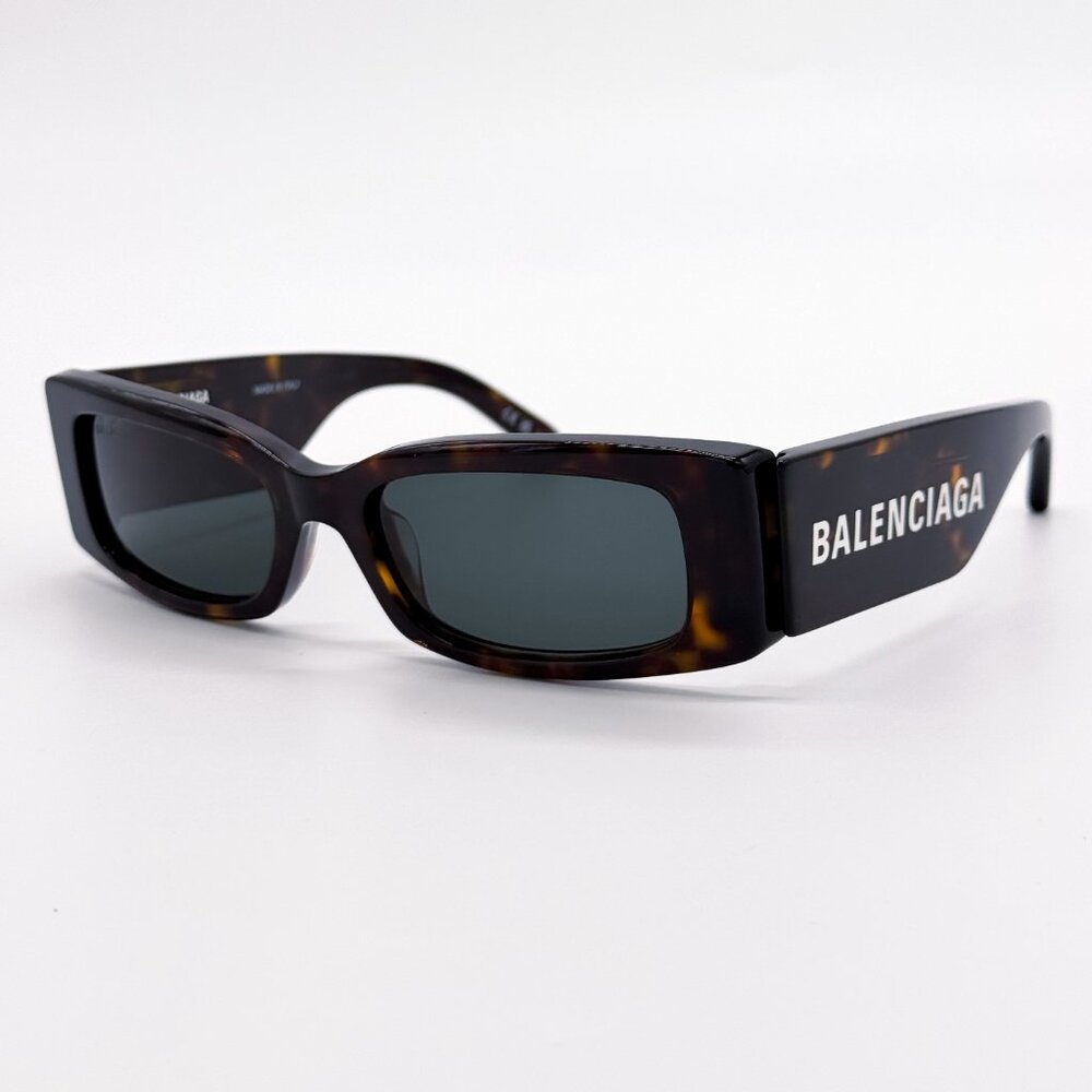 NEW BALENCIAGA BB0260S 002 UNISEX DARK HAVANA/GREEN SUNGLASSES BALENCIAGA